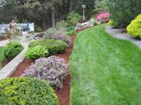 beautifully mulched flower beds